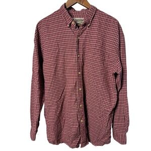 U.S. Expedition Men Large Red Plaid Button Down Long Sleeve Shirt Casual Outdoor